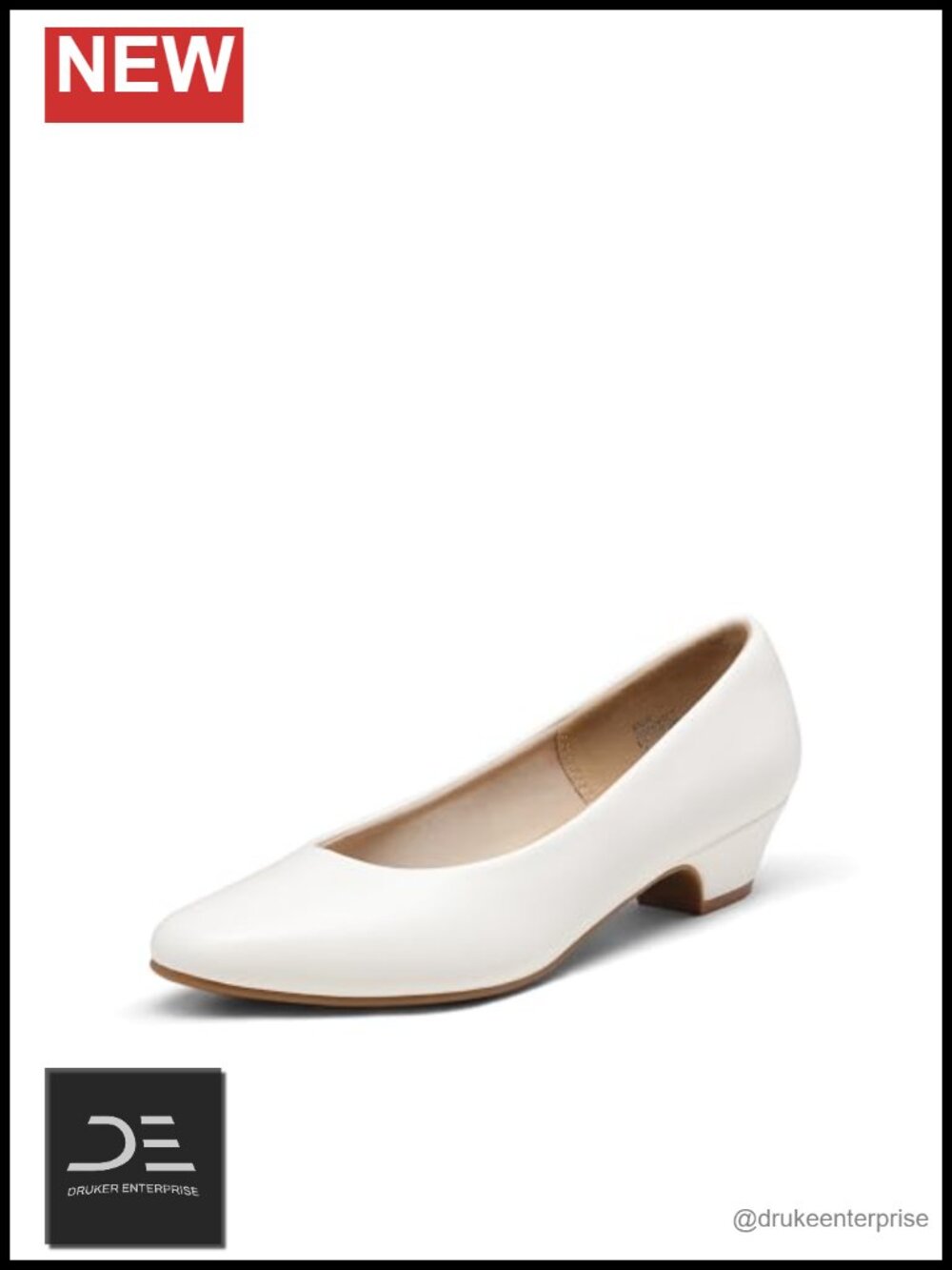 Women's Low Heel Block Pumps Round Toe Comfortable Work Dress Shoes 1.5 Inch